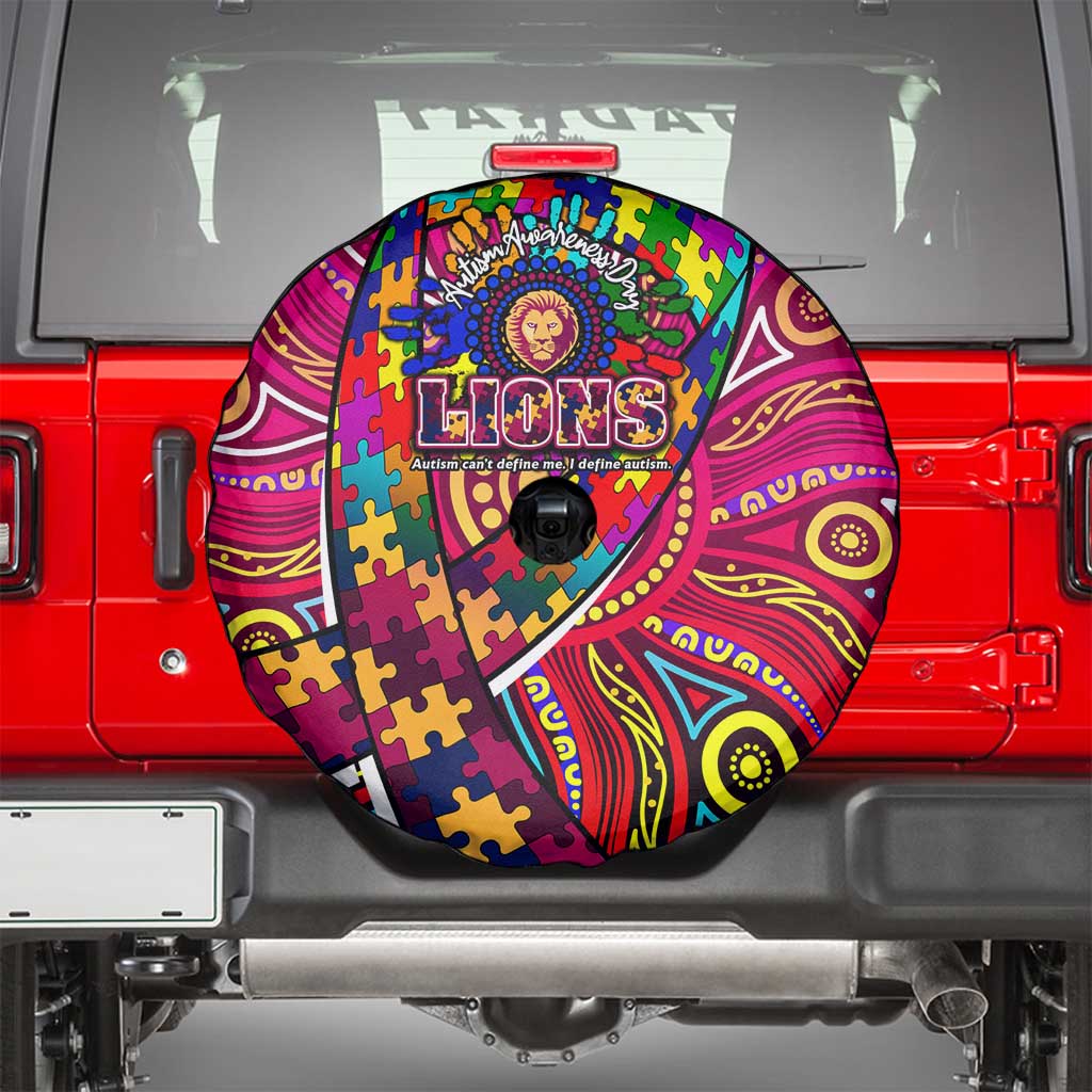 Autism Awareness Australia Brisbane Lions Spare Tire Cover Aboriginal Indigenous Art