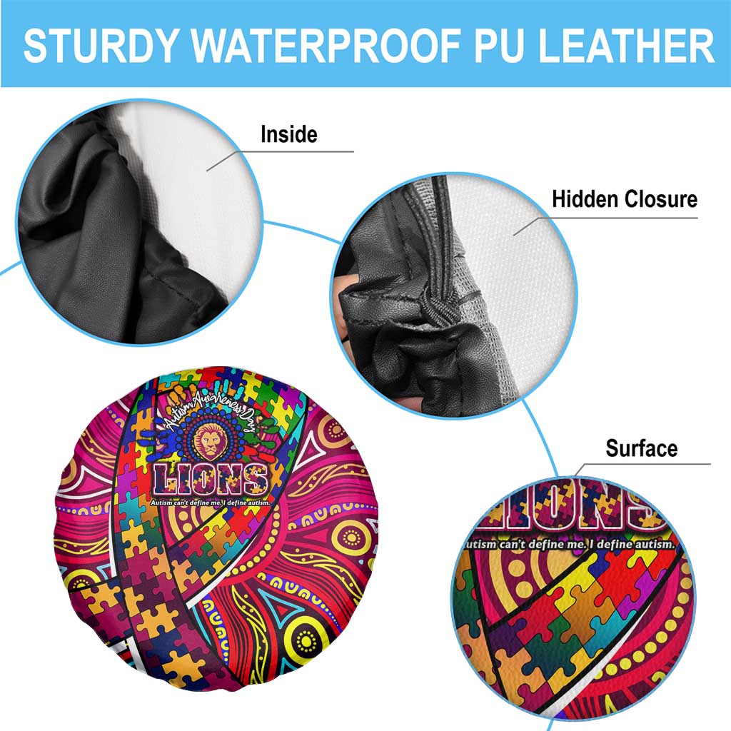 Autism Awareness Australia Brisbane Lions Spare Tire Cover Aboriginal Indigenous Art