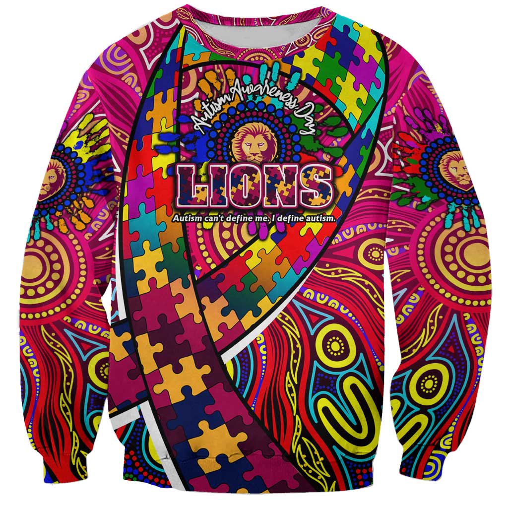 Autism Awareness Australia Brisbane Lions Sweatshirt Aboriginal Indigenous Art