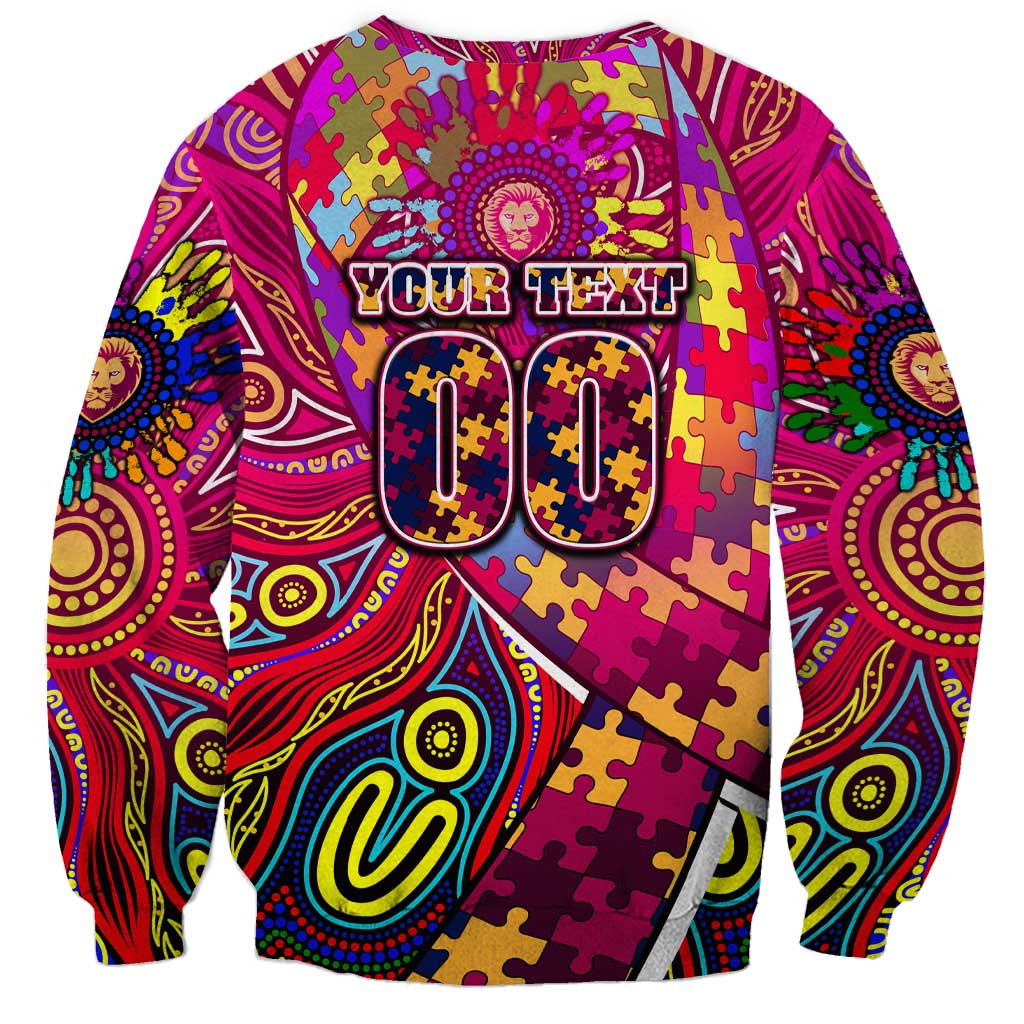Autism Awareness Australia Brisbane Lions Sweatshirt Aboriginal Indigenous Art