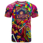 Autism Awareness Australia Brisbane Lions T Shirt Aboriginal Indigenous Art