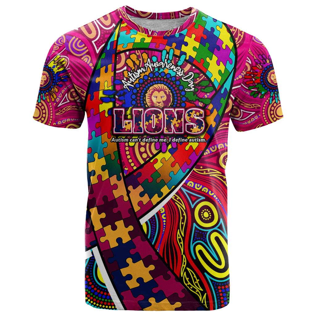 Autism Awareness Australia Brisbane Lions T Shirt Aboriginal Indigenous Art