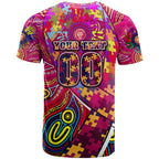 Autism Awareness Australia Brisbane Lions T Shirt Aboriginal Indigenous Art