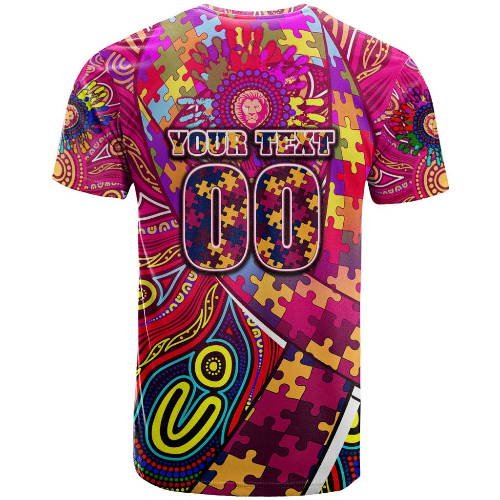Autism Awareness Australia Brisbane Lions T Shirt Aboriginal Indigenous Art