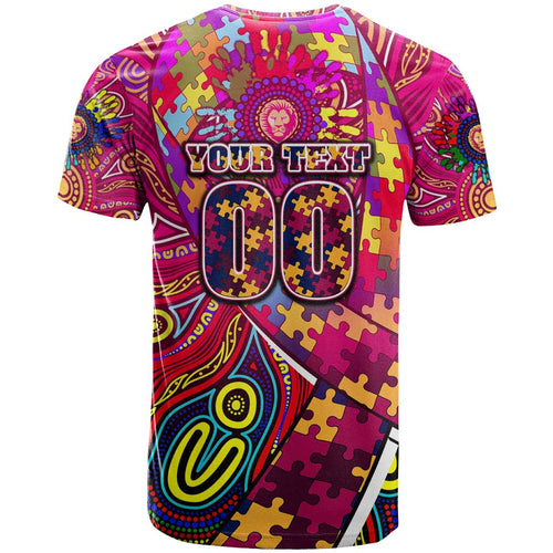 Autism Awareness Australia Brisbane Lions T Shirt Aboriginal Indigenous Art