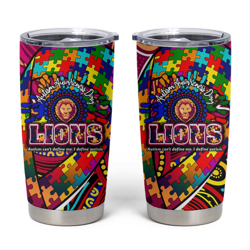 Autism Awareness Australia Brisbane Lions Tumbler Cup Aboriginal Indigenous Art