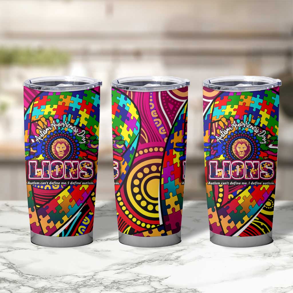 Autism Awareness Australia Brisbane Lions Tumbler Cup Aboriginal Indigenous Art