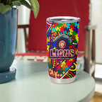 Autism Awareness Australia Brisbane Lions Tumbler Cup Aboriginal Indigenous Art