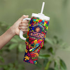 Autism Awareness Australia Brisbane Lions Tumbler With Handle Aboriginal Indigenous Art