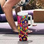 Autism Awareness Australia Brisbane Lions Tumbler With Handle Aboriginal Indigenous Art