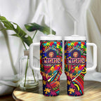 Autism Awareness Australia Brisbane Lions Tumbler With Handle Aboriginal Indigenous Art