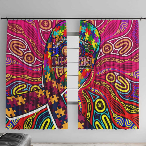 Autism Awareness Australia Brisbane Lions Window Curtain Aboriginal Indigenous Art