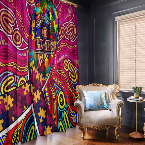 Autism Awareness Australia Brisbane Lions Window Curtain Aboriginal Indigenous Art