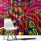 Autism Awareness Australia Brisbane Lions Window Curtain Aboriginal Indigenous Art