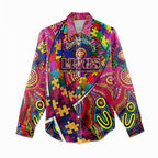 Autism Awareness Australia Brisbane Lions Women Casual Shirt Aboriginal Indigenous Art