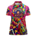 Autism Awareness Australia Brisbane Lions Women Polo Shirt Aboriginal Indigenous Art