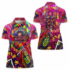 Autism Awareness Australia Brisbane Lions Women Polo Shirt Aboriginal Indigenous Art