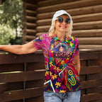 Autism Awareness Australia Brisbane Lions Women Polo Shirt Aboriginal Indigenous Art