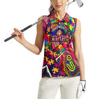 Autism Awareness Australia Brisbane Lions Women Sleeveless Polo Shirt Aboriginal Indigenous Art