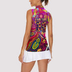 Autism Awareness Australia Brisbane Lions Women Sleeveless Polo Shirt Aboriginal Indigenous Art