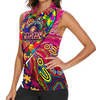Autism Awareness Australia Brisbane Lions Women Sleeveless Polo Shirt Aboriginal Indigenous Art