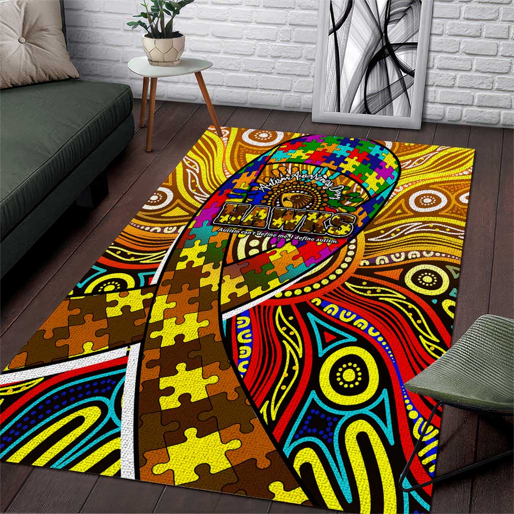 Autism Awareness Australia Hawthorn Hawks Area Rug Aboriginal Indigenous Art