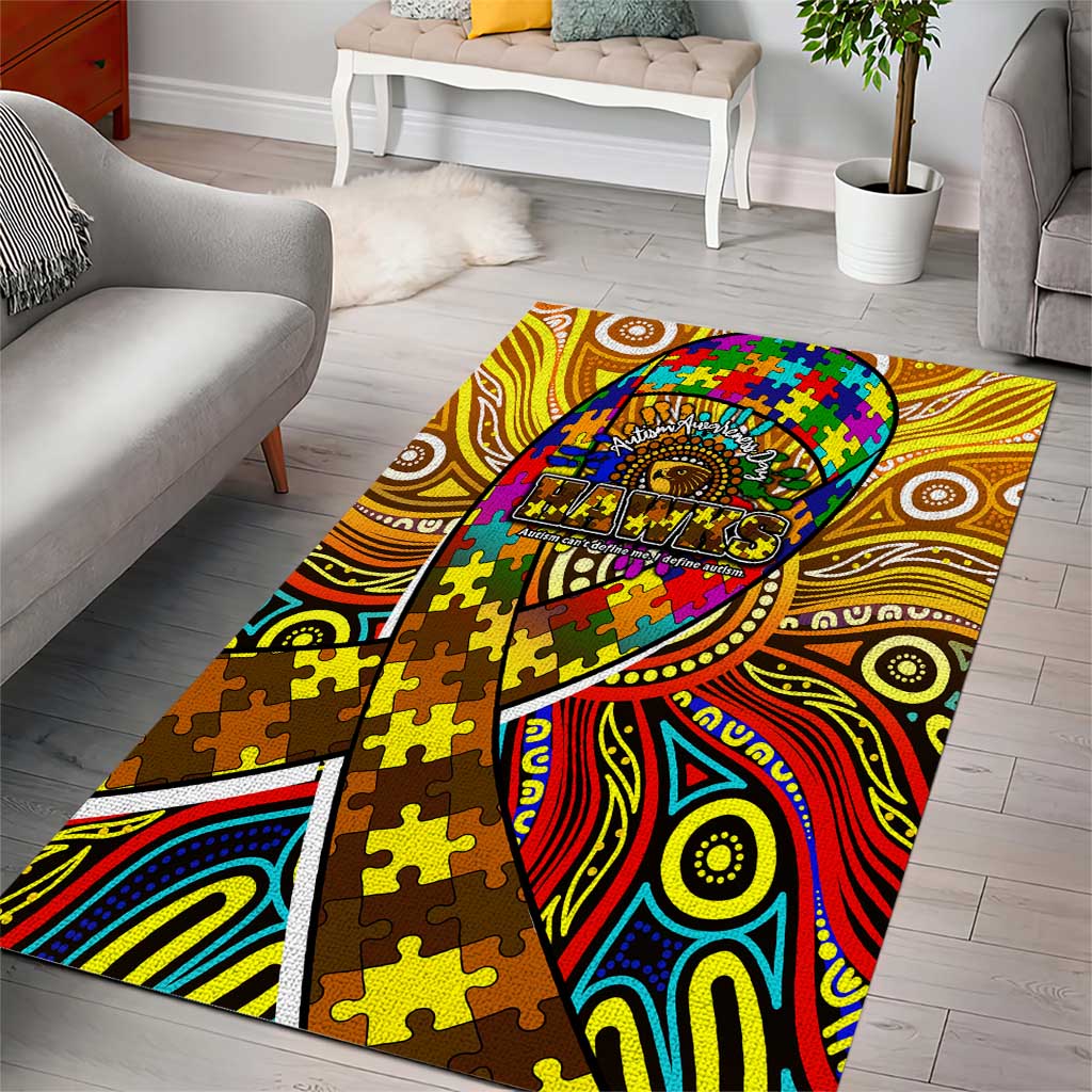 Autism Awareness Australia Hawthorn Hawks Area Rug Aboriginal Indigenous Art