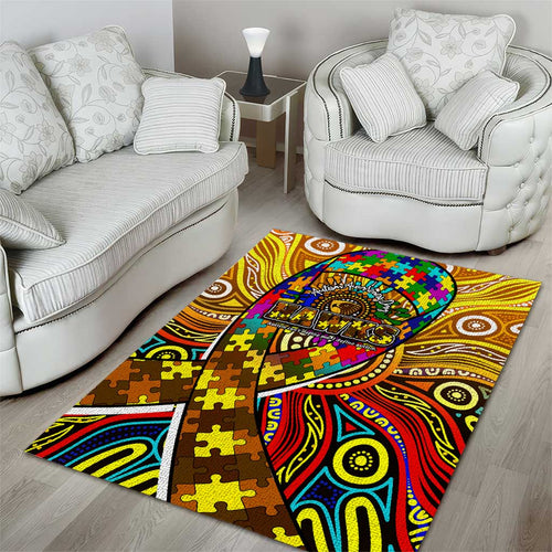 Autism Awareness Australia Hawthorn Hawks Area Rug Aboriginal Indigenous Art