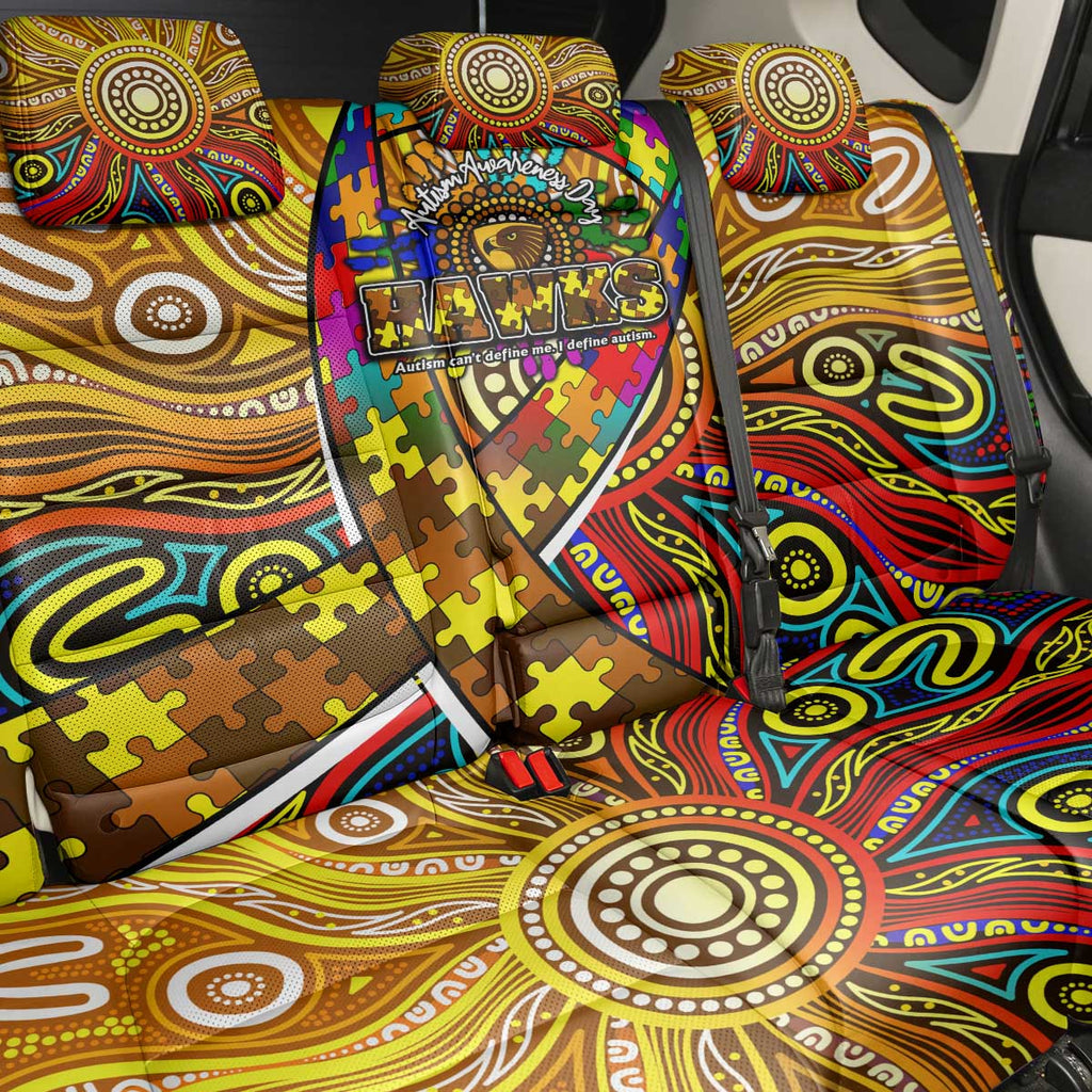 Autism Awareness Australia Hawthorn Hawks Back Car Seat Cover Aboriginal Indigenous Art