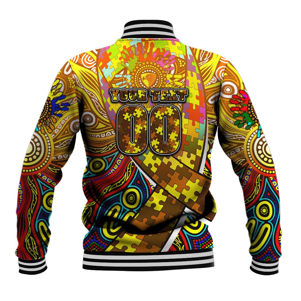 Autism Awareness Australia Hawthorn Hawks Baseball Jacket Aboriginal Indigenous Art