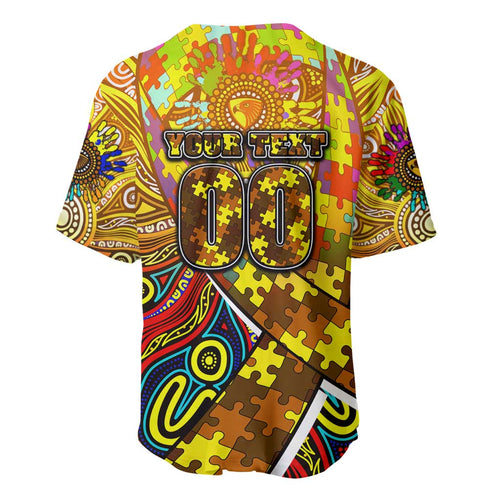 Autism Awareness Australia Hawthorn Hawks Baseball Jersey Aboriginal Indigenous Art