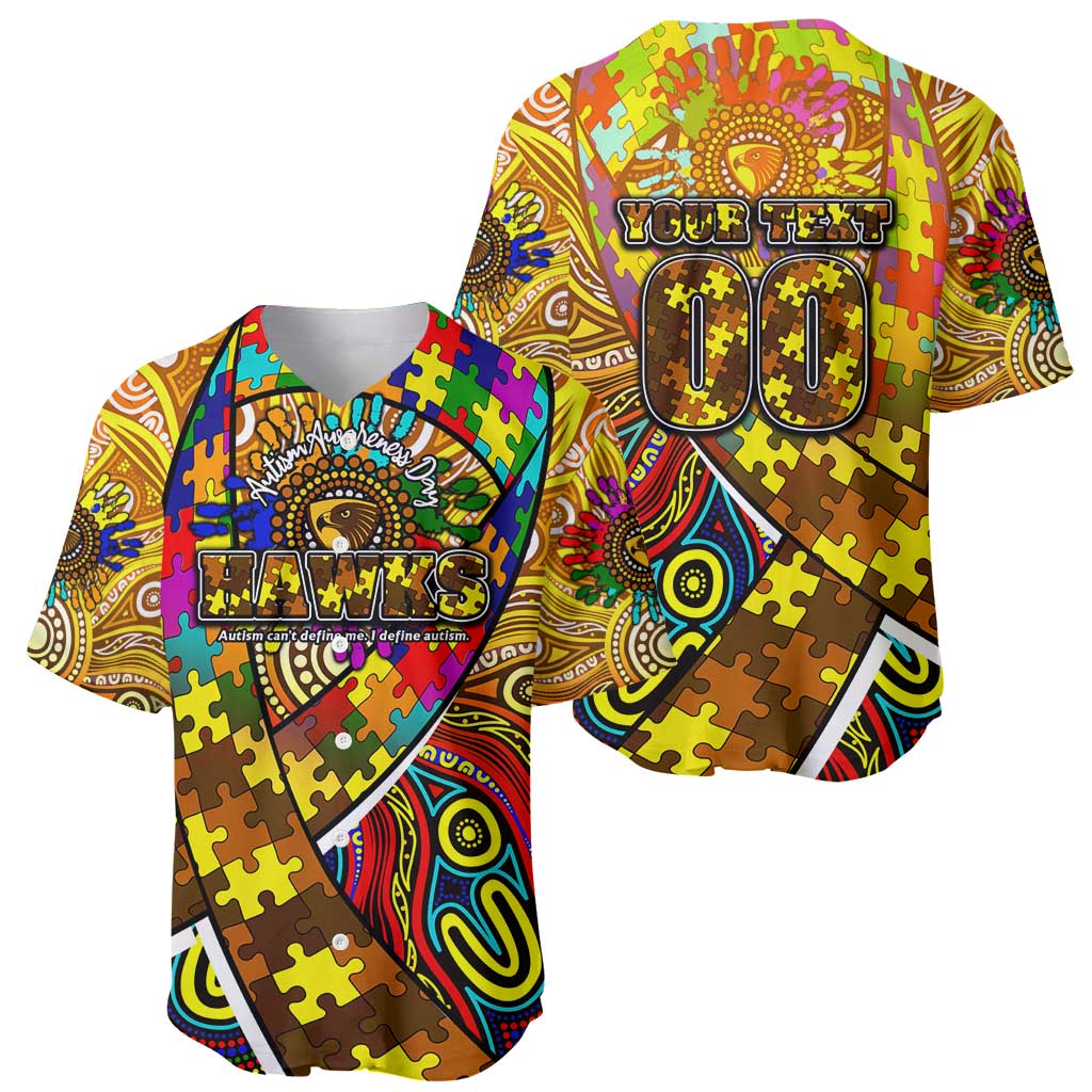 Autism Awareness Australia Hawthorn Hawks Baseball Jersey Aboriginal Indigenous Art