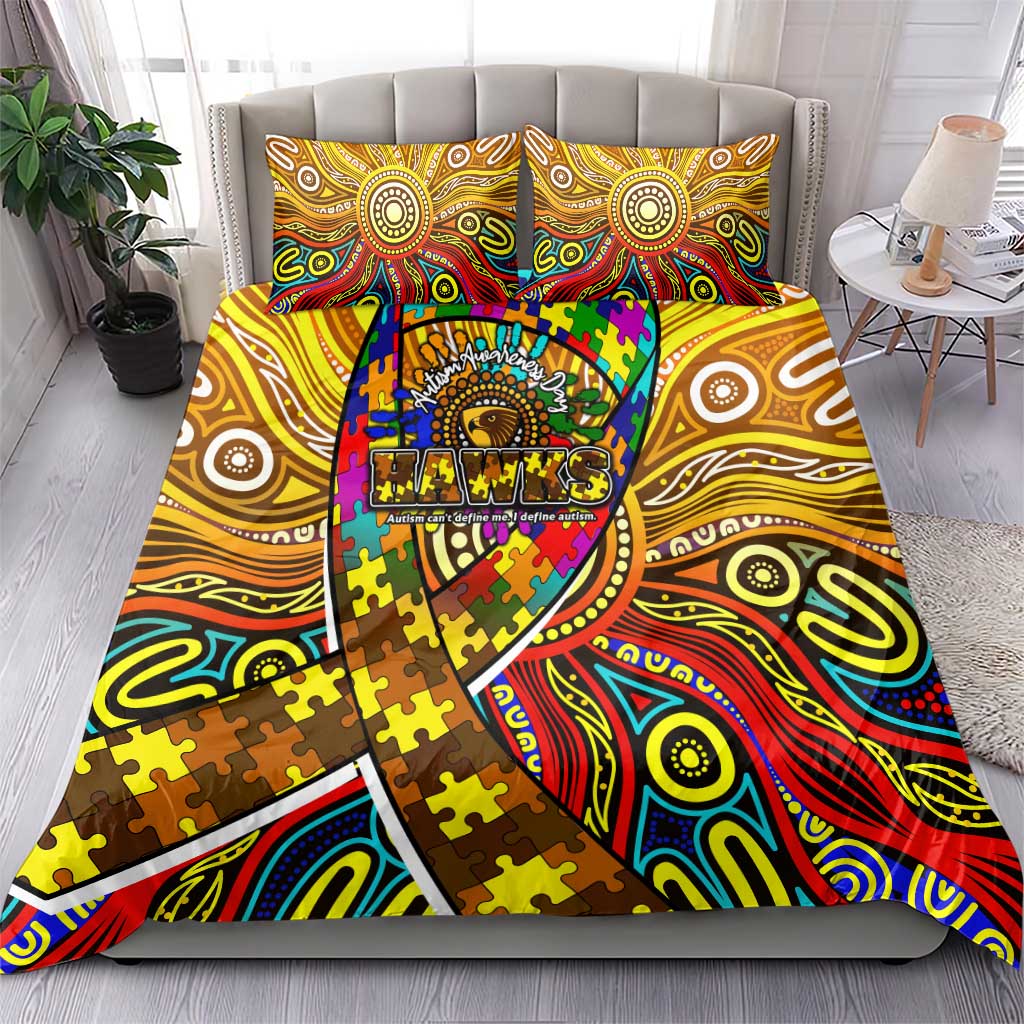 Autism Awareness Australia Hawthorn Hawks Bedding Set Aboriginal Indigenous Art