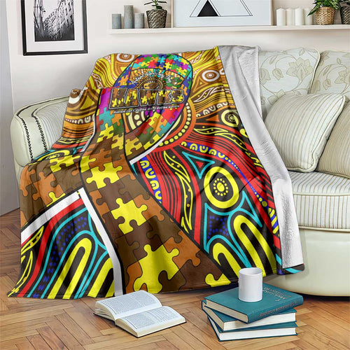 Autism Awareness Australia Hawthorn Hawks Blanket Aboriginal Indigenous Art