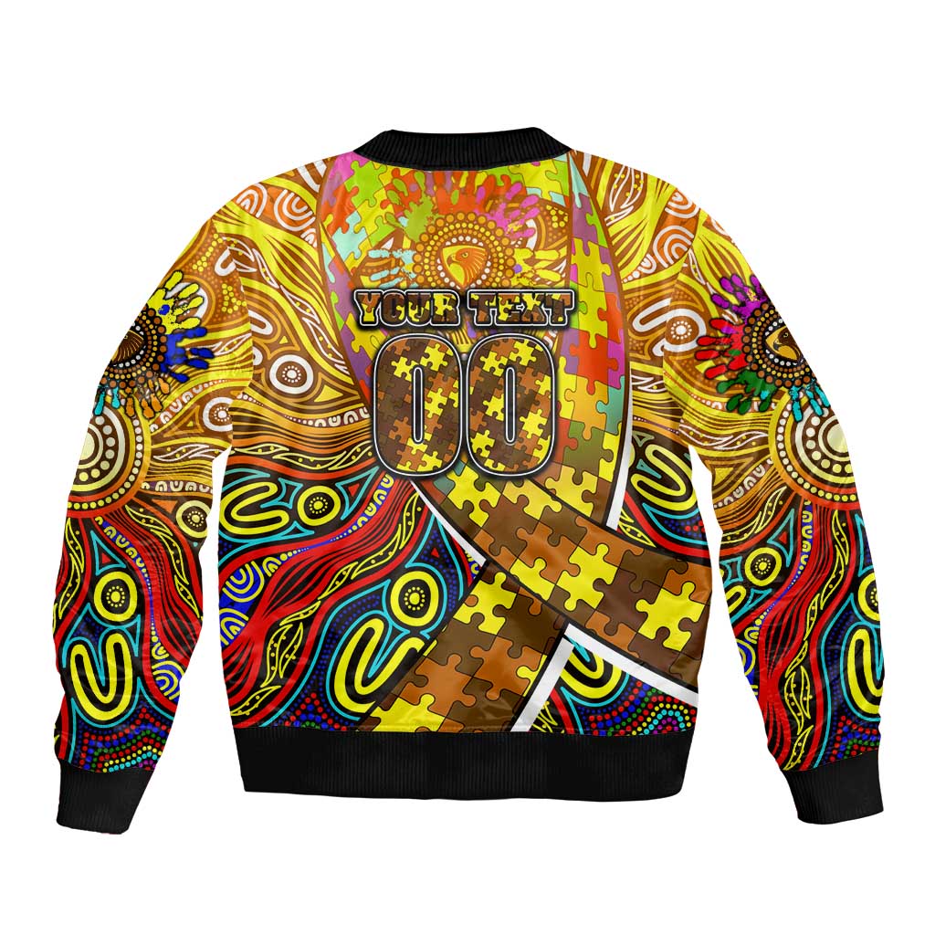 Autism Awareness Australia Hawthorn Hawks Bomber Jacket Aboriginal Indigenous Art