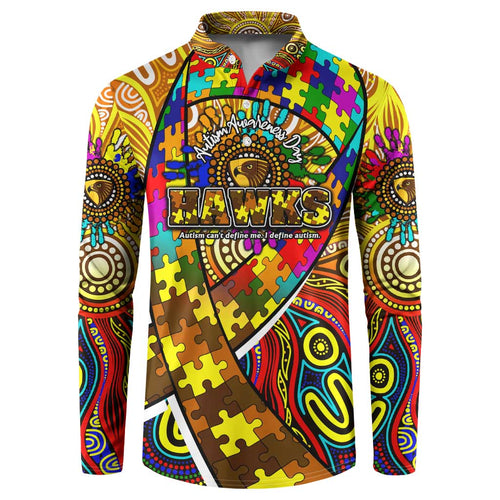 Autism Awareness Australia Hawthorn Hawks Button Sweatshirt Aboriginal Indigenous Art