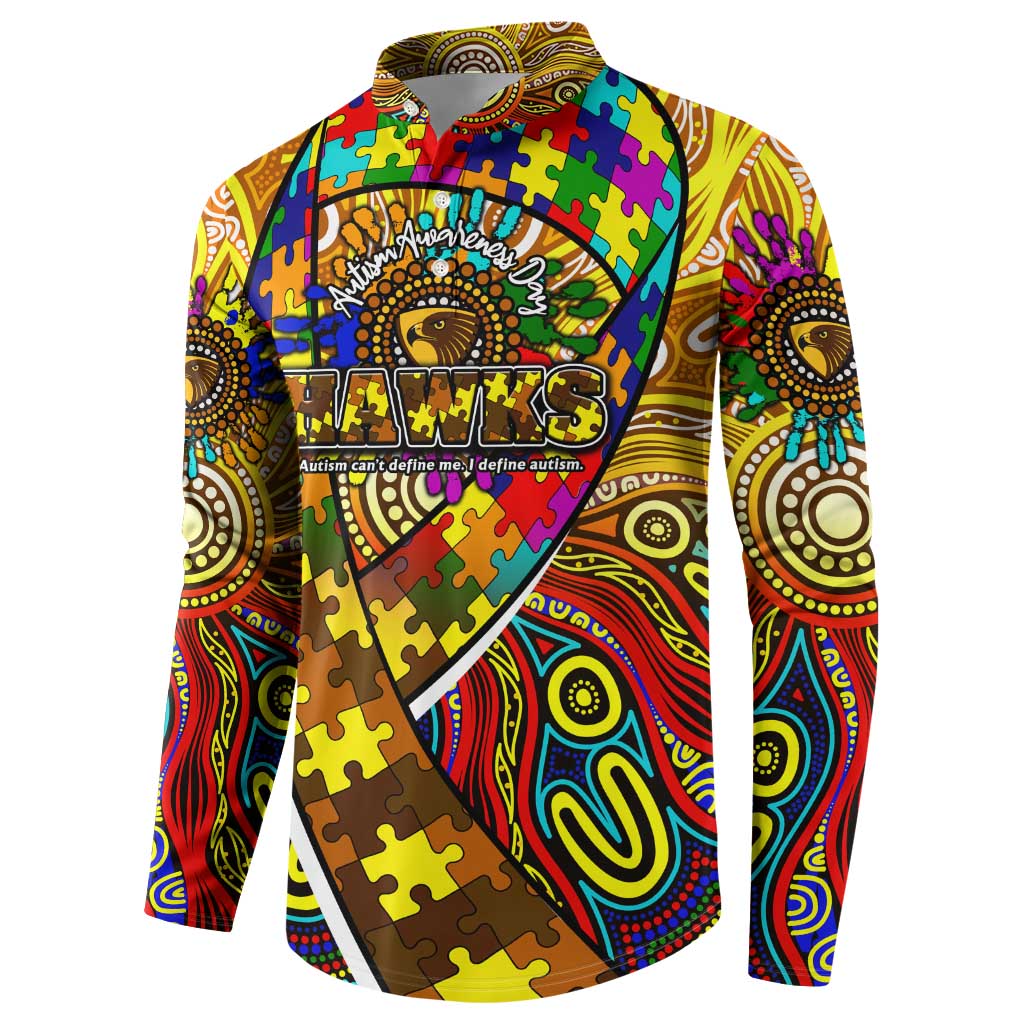 Autism Awareness Australia Hawthorn Hawks Button Sweatshirt Aboriginal Indigenous Art