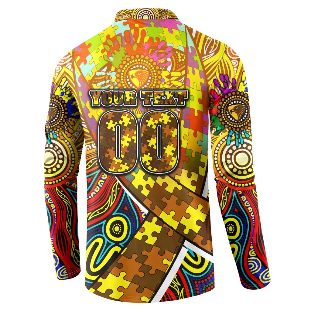 Autism Awareness Australia Hawthorn Hawks Button Sweatshirt Aboriginal Indigenous Art