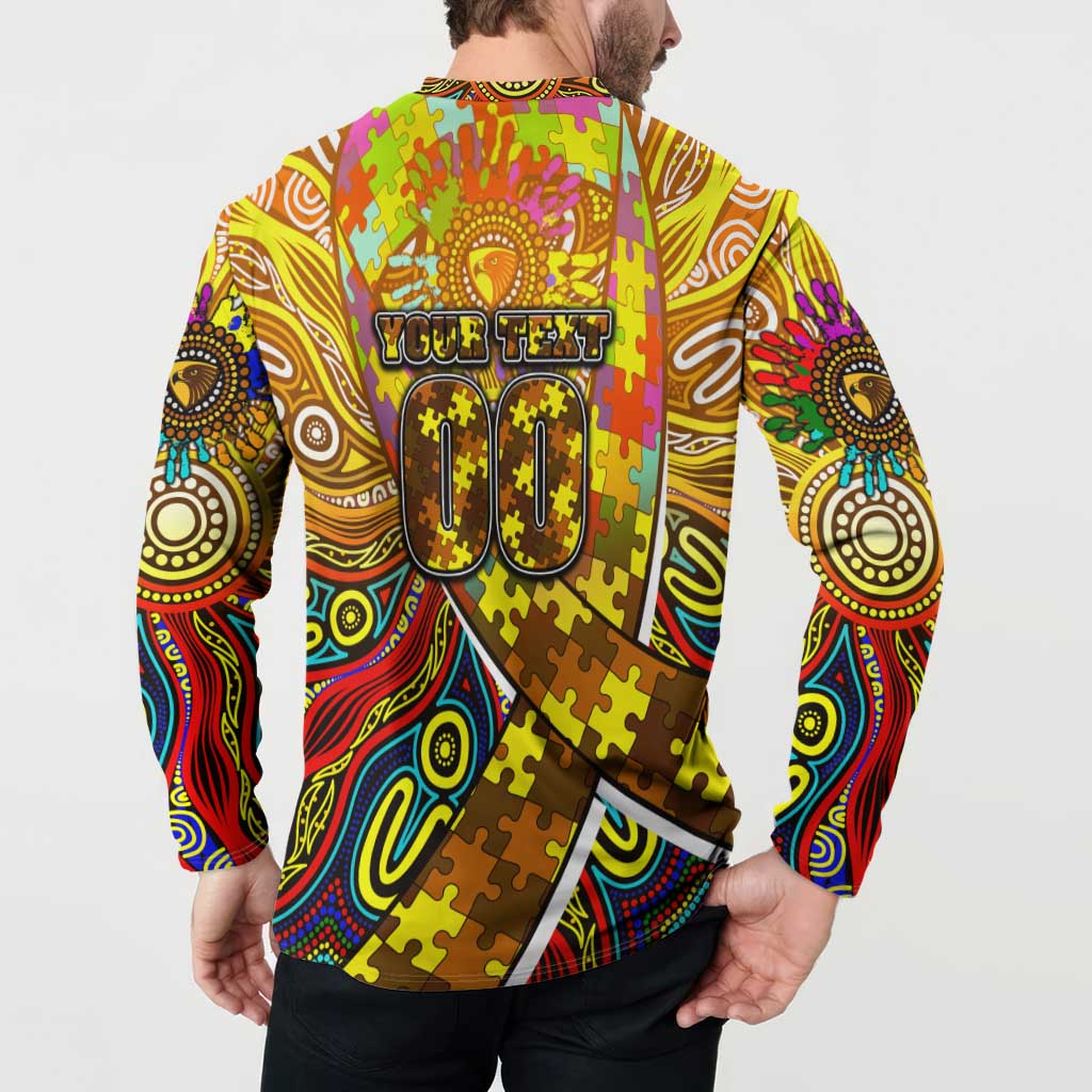 Autism Awareness Australia Hawthorn Hawks Button Sweatshirt Aboriginal Indigenous Art