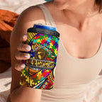 Autism Awareness Australia Hawthorn Hawks 4 in 1 Can Cooler Tumbler Aboriginal Indigenous Art