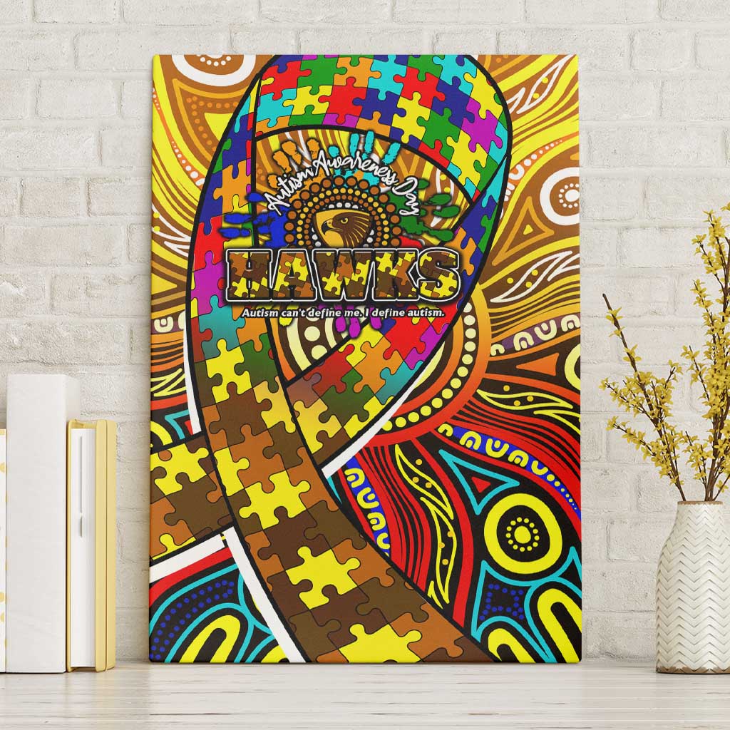 Autism Awareness Australia Hawthorn Hawks Canvas Wall Art Aboriginal Indigenous Art
