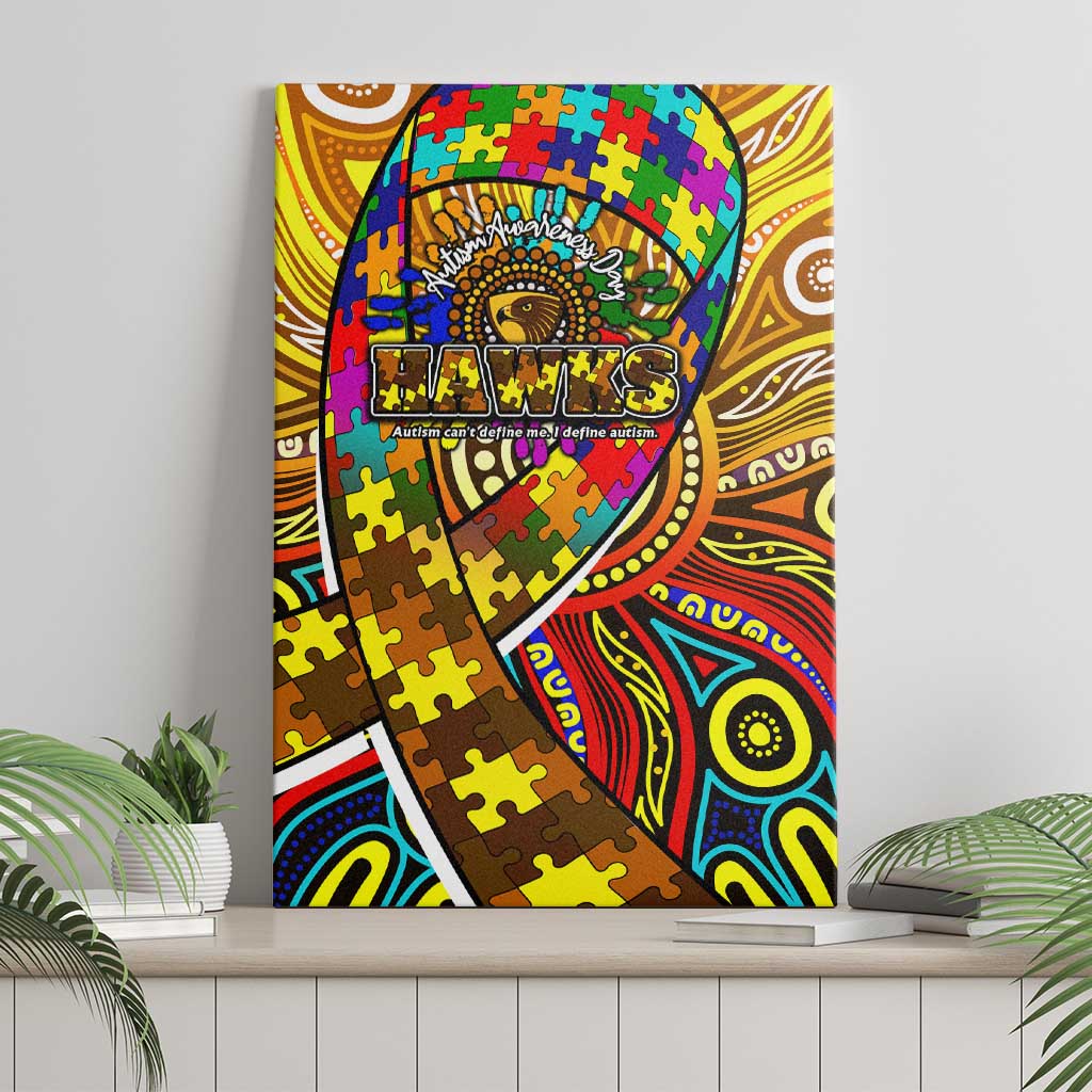Autism Awareness Australia Hawthorn Hawks Canvas Wall Art Aboriginal Indigenous Art
