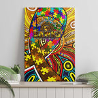 Autism Awareness Australia Hawthorn Hawks Canvas Wall Art Aboriginal Indigenous Art