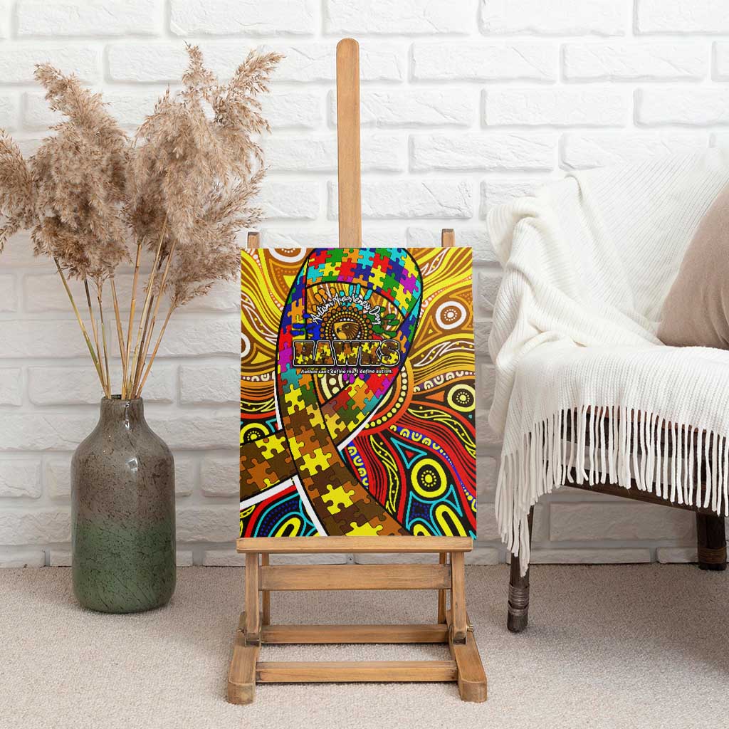 Autism Awareness Australia Hawthorn Hawks Canvas Wall Art Aboriginal Indigenous Art