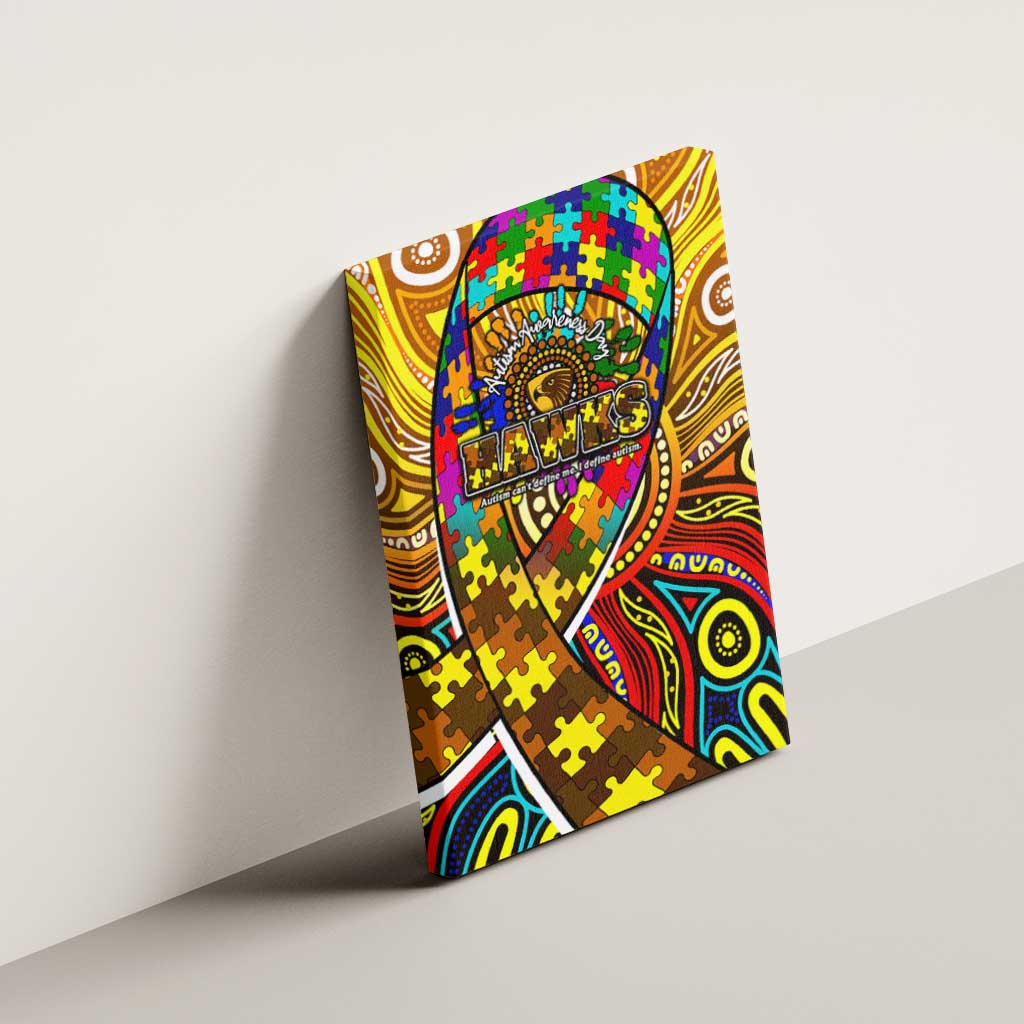 Autism Awareness Australia Hawthorn Hawks Canvas Wall Art Aboriginal Indigenous Art