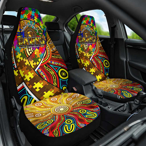 Autism Awareness Australia Hawthorn Hawks Car Seat Cover Aboriginal Indigenous Art