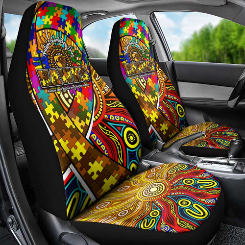 Autism Awareness Australia Hawthorn Hawks Car Seat Cover Aboriginal Indigenous Art