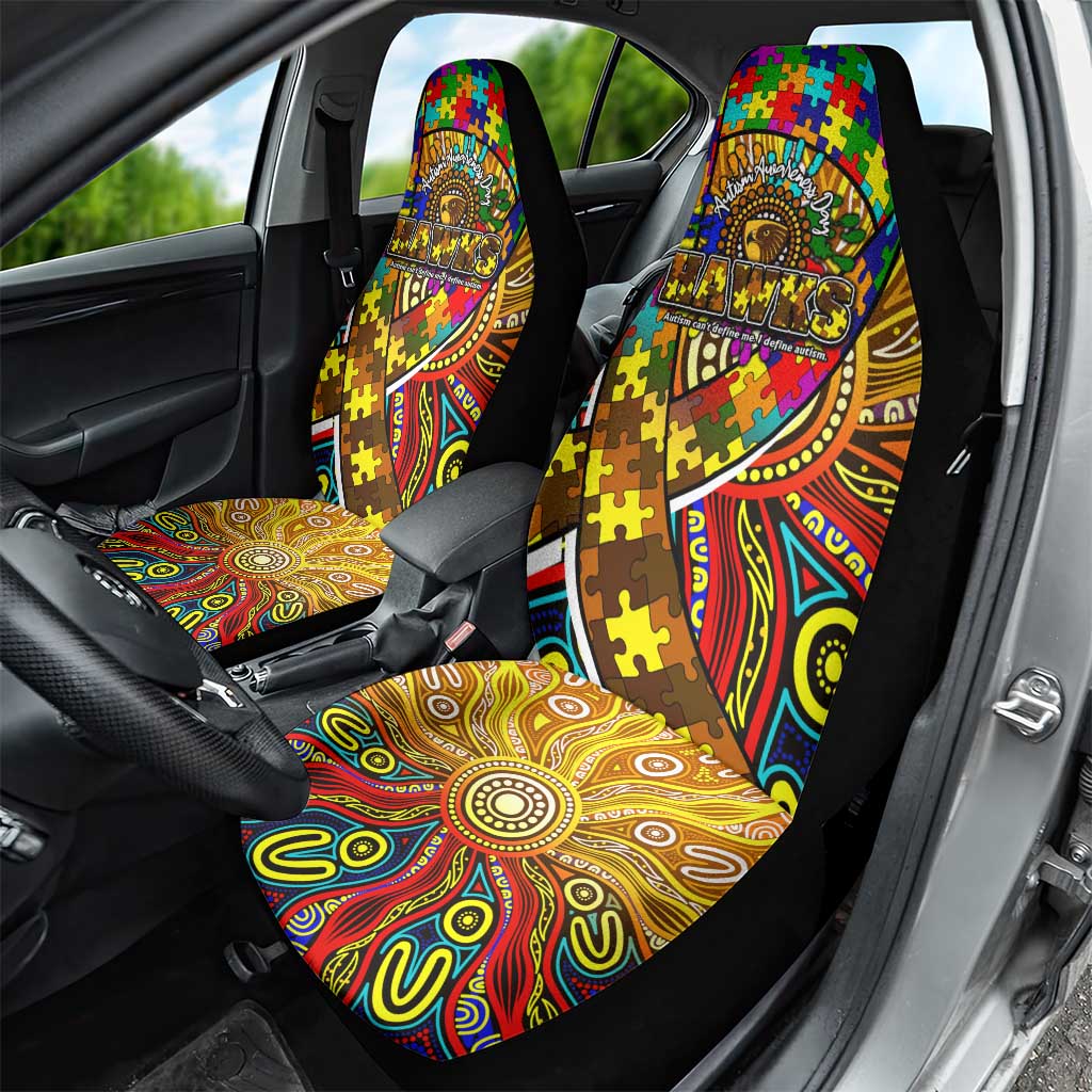 Autism Awareness Australia Hawthorn Hawks Car Seat Cover Aboriginal Indigenous Art