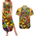 Autism Awareness Australia Hawthorn Hawks Couples Matching Summer Maxi Dress and Hawaiian Shirt Aboriginal Indigenous Art