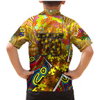Autism Awareness Australia Hawthorn Hawks Family Matching Mermaid Dress and Hawaiian Shirt Aboriginal Indigenous Art